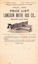 Langdon Mitre Box Company, 1892 price list