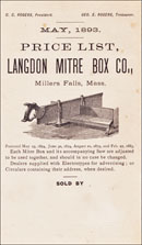 Langdon Mitre Box Company, 1893 price list