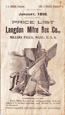 Langdon Mitre Box Company, 1898 price list
