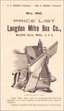 Langdon Mitre Box company, 1902 price list