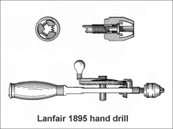 lanfair 1895 patent hand drill drawing