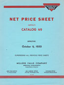 Millers Falls Company price sheet, 1950