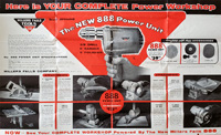 back side of Millers Falls Company 1954 power workshop promotion