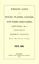 Hermon Chapin price list, 1859